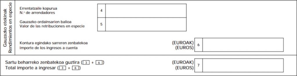 rendimientos en especie